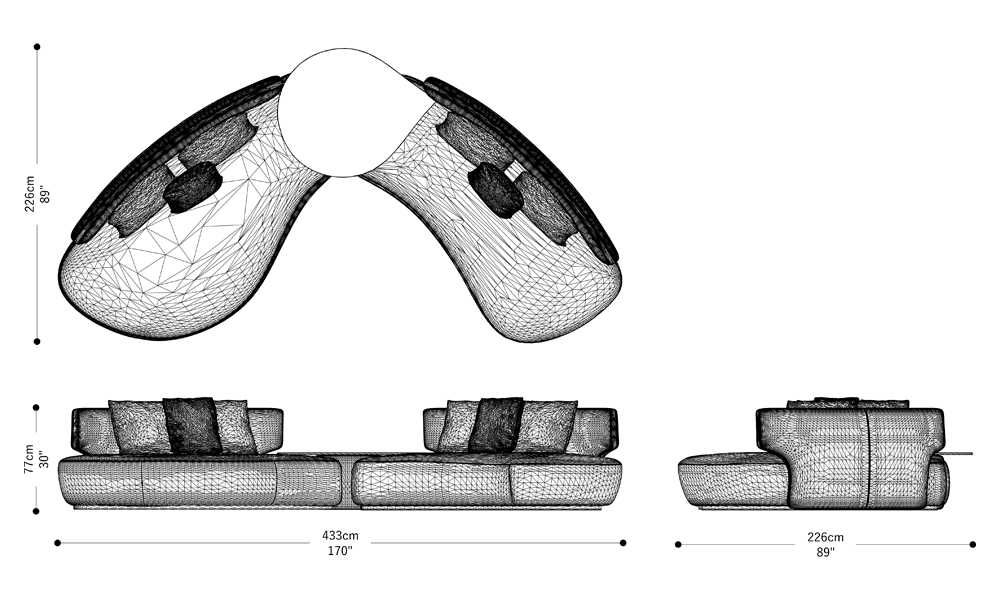 Image of the main dimensions of the product